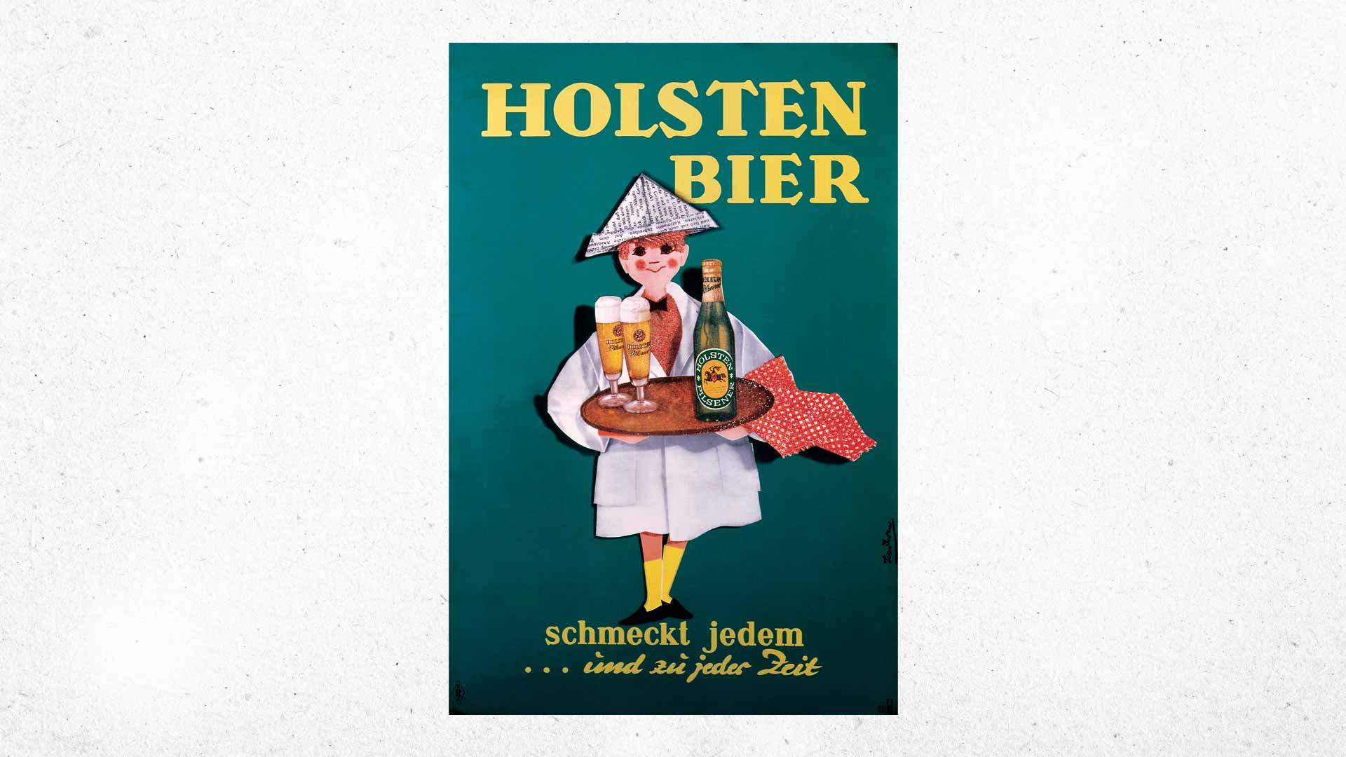 Ein Nostalgie Werbeplakat Holsten schmeckt jedem